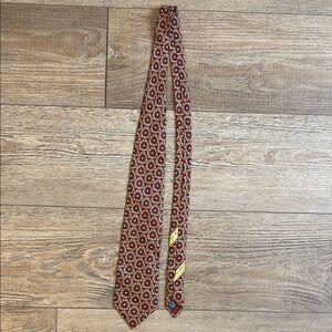 Vintage Valentino Cravatte Patterned Logo Silk Men's Tie Made in Italy